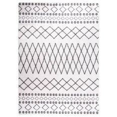 Tapis lavable antidérapant 120x180 cm Noir et blanc