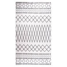 Tapis lavable antidérapant 190x300 cm Noir et blanc