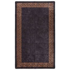 Tapis lavable antidérapant 190x300 cm Noir et doré