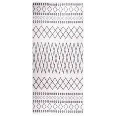 Tapis lavable antidérapant 80x300 cm Noir et blanc