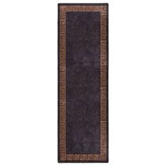 Tapis lavable antidérapant 80x300 cm Noir et doré