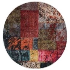 Tapis lavable antidérapant Patchwork φ120 cm Multicolore