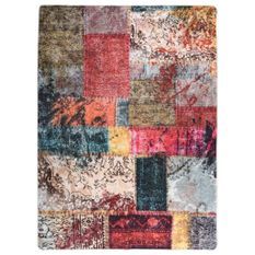 Tapis lavable antidérapant Patchwork 120x180 cm Multicolore