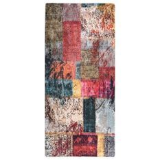 Tapis lavable antidérapant Patchwork 80x300 cm Multicolore