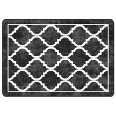 Tapis lavable noir et blanc 120x180 cm antidérapant