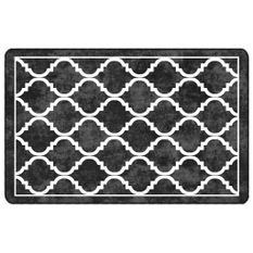 Tapis lavable noir et blanc 190x300 cm antidérapant