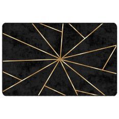 Tapis lavable noir et doré 190x300 cm antidérapant