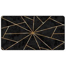 Tapis lavable noir et doré 80x150 cm antidérapant