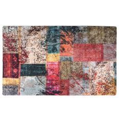 Tapis lavable patchwork multicolore 120x170 cm antidérapant