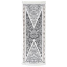 Tapis Noir et gris 100x300 cm Coton
