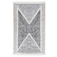 Tapis Noir et gris 160x230 cm Coton