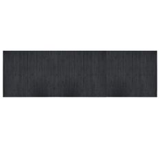 Tapis rectangulaire gris 60x200 cm bambou