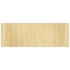 Tapis rectangulaire naturel clair 70x200 cm bambou