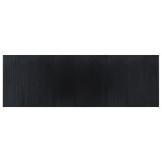 Tapis rectangulaire noir 100x300 cm bambou