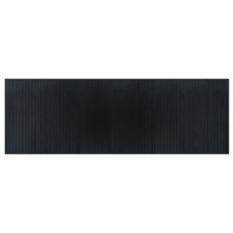 Tapis rectangulaire noir 100x300 cm bambou