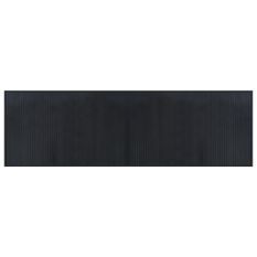 Tapis rectangulaire noir 60x200 cm bambou