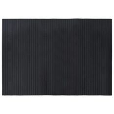 Tapis rectangulaire noir 70x100 cm bambou