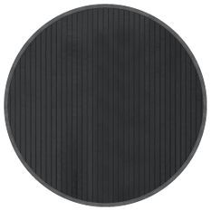 Tapis rond gris 60 cm bambou