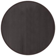 Tapis rond marron foncé 100 cm bambou