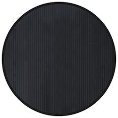 Tapis rond noir 100 cm bambou