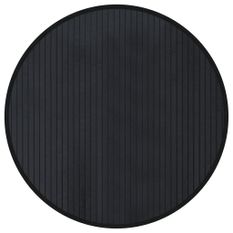 Tapis rond noir 60 cm bambou