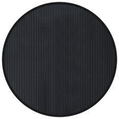 Tapis rond noir 80 cm bambou