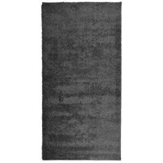 Tapis shaggy à poils longs moderne anthracite 100x200 cm