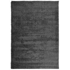 Tapis shaggy à poils longs moderne anthracite 120x170 cm