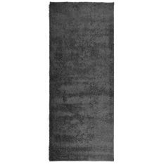 Tapis shaggy à poils longs moderne anthracite 80x200 cm