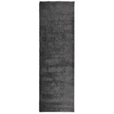 Tapis shaggy à poils longs moderne anthracite 80x250 cm