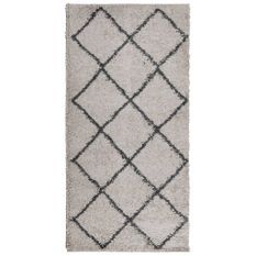 Tapis shaggy à poils longs moderne beige anthracite 100x200 cm