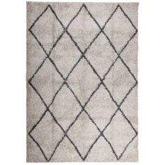 Tapis shaggy à poils longs moderne beige anthracite 120x170 cm