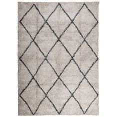 Tapis shaggy à poils longs moderne beige anthracite 240x340 cm