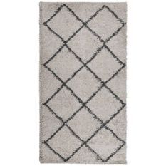 Tapis shaggy à poils longs moderne beige anthracite 60x110 cm