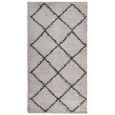 Tapis shaggy à poils longs moderne beige anthracite 80x150 cm