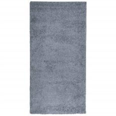 Tapis shaggy à poils longs moderne bleu 100x200 cm