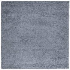 Tapis shaggy à poils longs moderne bleu 120x120 cm