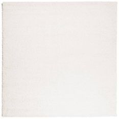 Tapis shaggy à poils longs moderne crème 120x120 cm