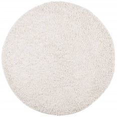 Tapis shaggy à poils longs moderne crème Ø 80 cm