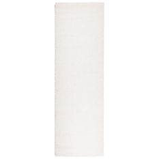 Tapis shaggy à poils longs moderne crème 80x250 cm