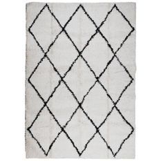 Tapis shaggy à poils longs moderne crème et noir 160x230 cm