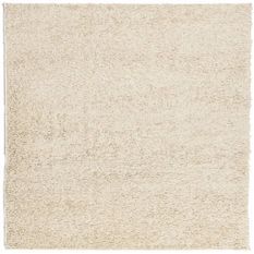 Tapis shaggy à poils longs moderne doré 120x120 cm