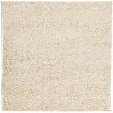 Tapis shaggy à poils longs moderne doré 160x160 cm