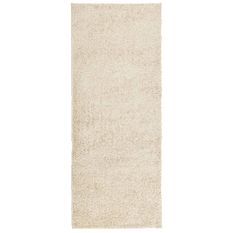 Tapis shaggy à poils longs moderne doré 80x200 cm