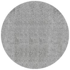 Tapis shaggy à poils longs moderne gris Ø 100 cm