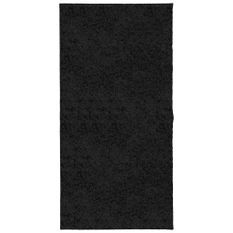 Tapis shaggy à poils longs moderne noir 100x200 cm