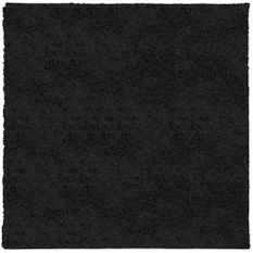 Tapis shaggy à poils longs moderne noir 120x120 cm