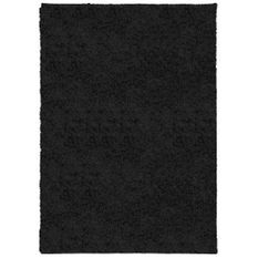 Tapis shaggy à poils longs moderne noir 120x170 cm