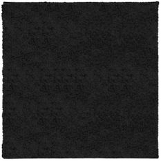 Tapis shaggy à poils longs moderne noir 160x160 cm