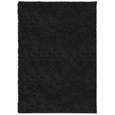 Tapis shaggy à poils longs moderne noir 160x230 cm